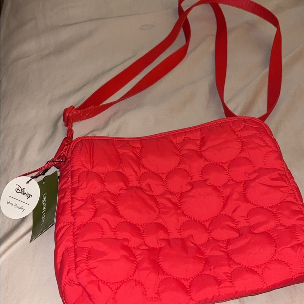 Vera Bradley Red Heart-Patterned Quilted Crossbody Bag